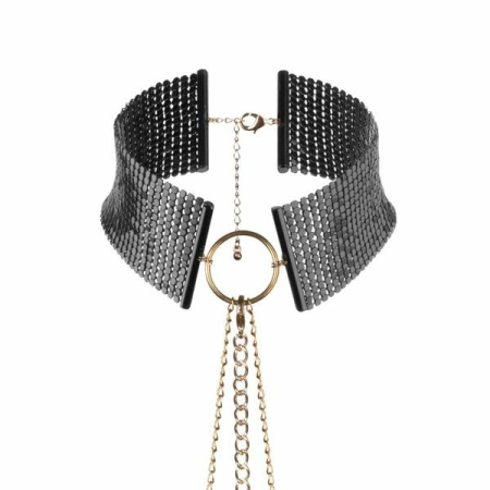 Bijoux Indiscrets Desir Metallique Black Adjustable Mesh Choker & Chain