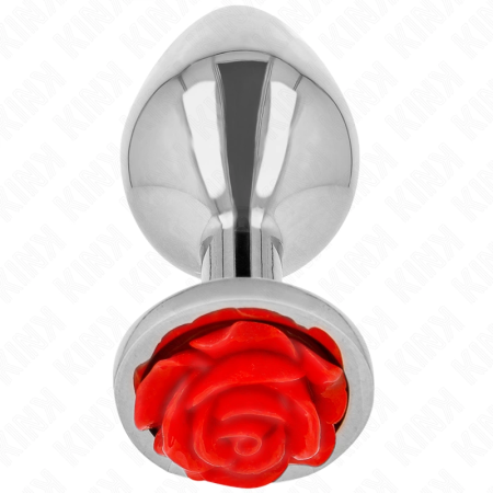 KINK Stainless Steel Plug Red Rose S - Compact Metal Model, Decorative Base