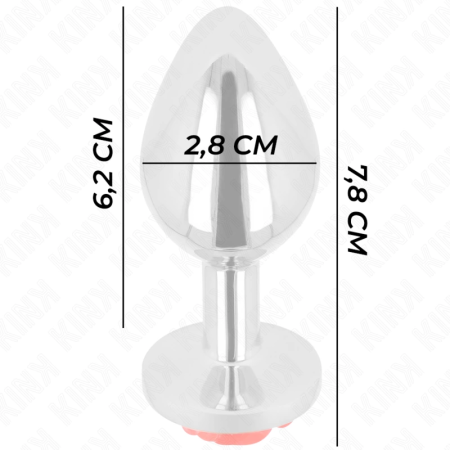 KINK Stainless Steel Plug Red Rose S - Compact Metal Model, Decorative Base