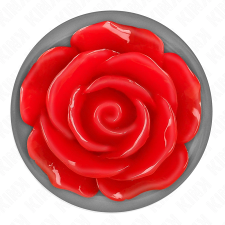 Kink Steel Plug Rose Red L - Stainless Steel Accessory with Floral Base