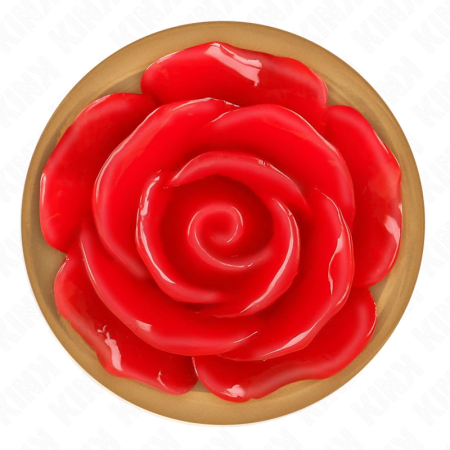 Kink Rose Gold Intimate Plug S with Red Rose Accent, Stainless Steel 7.8cm