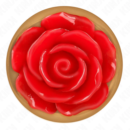 KINK Pink Gold Stainless Plug with Red Rose Accent, Medium Size