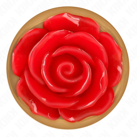 KINK Pink Gold Metal Plug Large with Red Rose Base, Stainless Steel