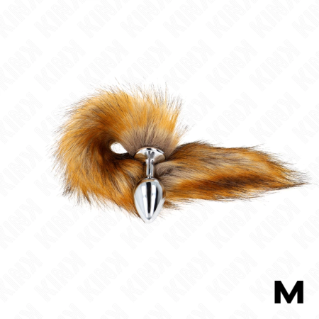 KINK Medium Plug with Synthetic Brown Tail 8x3.5 cm - Fantasy Accessory