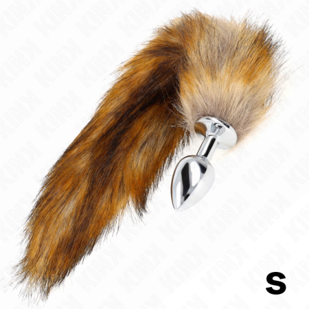 KINK Anal Plug S with 40cm Brown Synthetic Tail - Silicone, Ergonomic Design