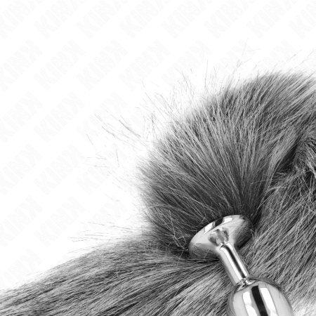 KINK Intimate Plug Model S with 40cm Synthetic Grey Tail, 7x3cm