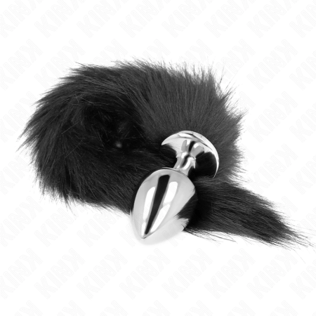 KINK Large Silicone Plug with 40 cm Synthetic Black Tail - 10x4 cm