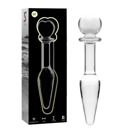 Ibiza Nebula Series Model 7 Intimate Glass Plug Clear 13.5cm x 3cm