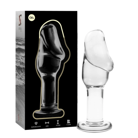 Ibiza Nebula Series Model 6 Intimate Glass Plug Clear 12.5cm O4cm