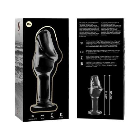 Ibiza Nebula Series Model 6 Intimate Glass Plug Clear 12.5cm O4cm