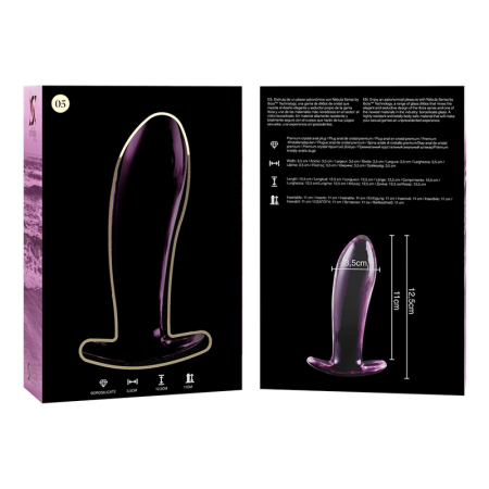 Ibiza Nebula Series Model 5 Pink Glass Intimate Plug 12.5 cm x 3.5 cm