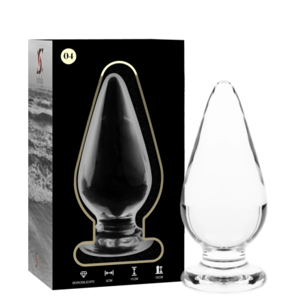 Ibiza Nebula Series Model 4 Glass Plug Clear 11cm Borosilicate Wide Base