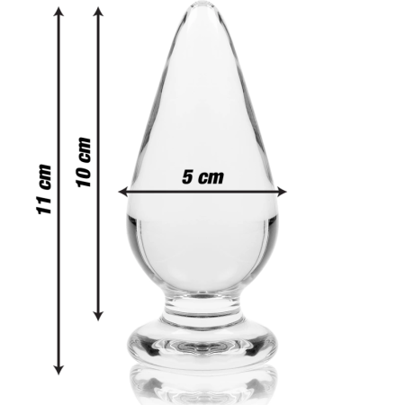 Ibiza Nebula Series Model 4 Glass Plug Clear 11cm Borosilicate Wide Base