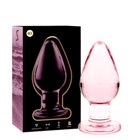 Ibiza Nebula Series Model 3 Intimate Glass Plug Pink 11cm O5cm Borosilicate