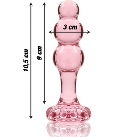 Ibiza Nebula Series Model 1 Intimate Glass Plug Pink 10.5cm Borosilicate