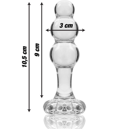 Ibiza Nebula Series Model 1 Intimate Glass Plug Clear 10.5 cm O 3 cm
