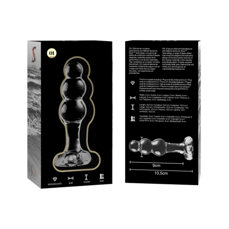 Ibiza Nebula Series Model 1 Intimate Glass Plug Clear 10.5 cm O 3 cm