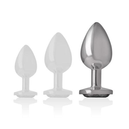 Intense Metal Anal Plug White Heart L - Luxury Aluminum, Crystal Accent