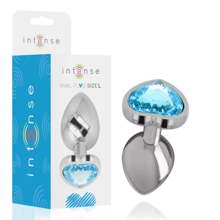 Intense Aluminum Metal Plug Blue Heart L - Elegant Jewel Design