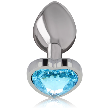 Intense Aluminum Metal Plug Blue Heart L - Elegant Jewel Design