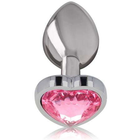 Intense Aluminum Metal Plug Pink Heart Medium - Elegant Jewel Accent