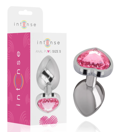 Intense Aluminum Metal Plug Pink Heart Jewel Size S