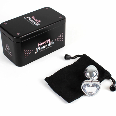 Secret Play Metal Plug Small 7cm with Clear Crystal Heart Decoration