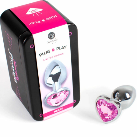 Secret Play Metal Plug Heart Base Fuchsia Small 7cm Aluminum