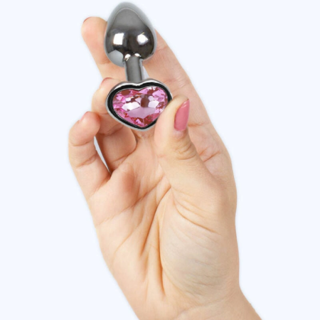 Secret Play Metal Plug Heart Base Fuchsia Small 7cm Aluminum