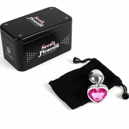 Secret Play Metal Plug Heart Base Fuchsia Small 7cm Aluminum