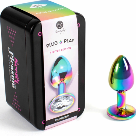 Secret Play Metal Plug Rainbow Small 7cm - Compact Aluminum Jewel Base