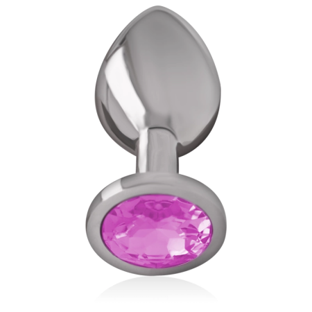 Intense Aluminum Metal Plug Pink Crystal Large - Luxury Anal Accessory