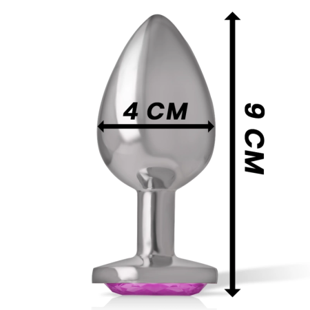Intense Aluminum Metal Plug Pink Crystal Large - Luxury Anal Accessory