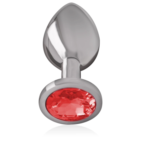 Intense Metal Plug M Size - Red Crystal, Elegant Steel Design