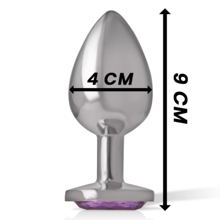 Intense Metal Anal Plug Violet Crystal L - Elegant Aluminum Jewel Design