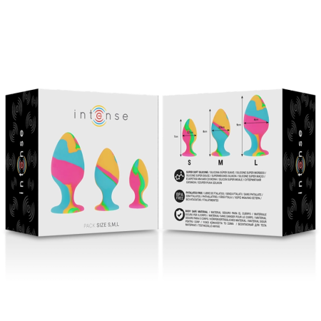 Intense Multicolor Silicone Plug Set - 3 Sizes, Ergonomic Design