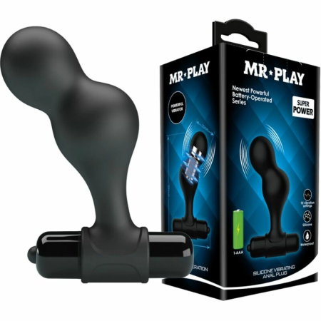 Pretty Love MR PLAY Black Silicone Anal Plug with 10 Vibration Modes