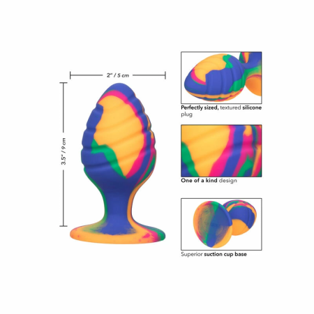 CalExotics Cheeky Large Swirl Plug Silicone Tie-Dye 9cm