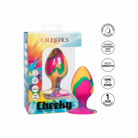 CalExotics Cheeky Large Plug Tie-Dye Silicone, Suction Cup, 9 cm