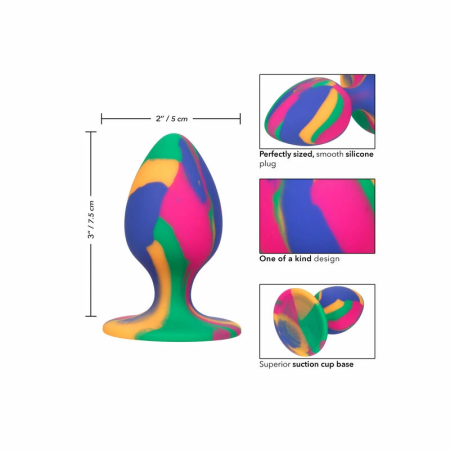 CalExotics Cheeky Medium Tie-Dye Plug Silicone Suction Base 7.5cm