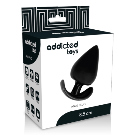 Addicted Toys Intimate Plug 8.5 cm - Flexible Ergonomic TPR, Black
