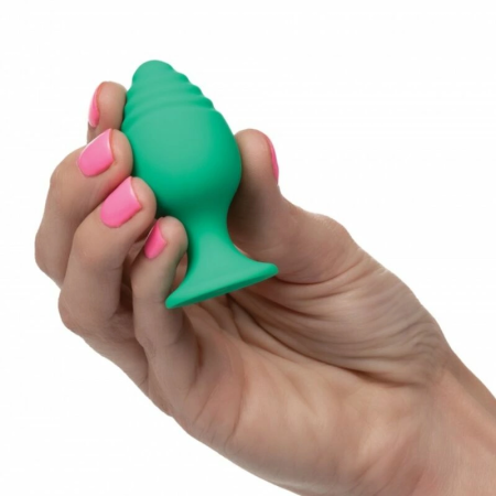 CalExotics Cheeky Anal Plug Green Silicone Waterproof - Size S/L