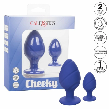 CalExotics Cheeky Silicone Plug Purple Waterproof Two Sizes