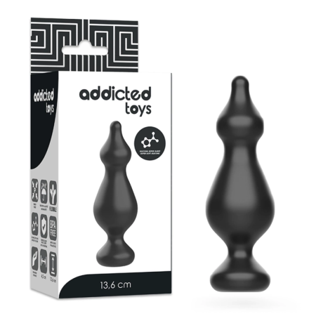 Addicted Toys Silicone Plug 13.6 cm Black - Anatomical Training Model