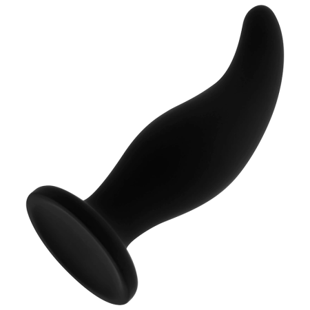 OHMAMA Curved Silicone Plug P-Point 12cm with Suction Base, Black