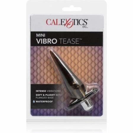 CalExotics Mini Vibro Tease Black - Compact Waterproof Vibrating Plug 10cm