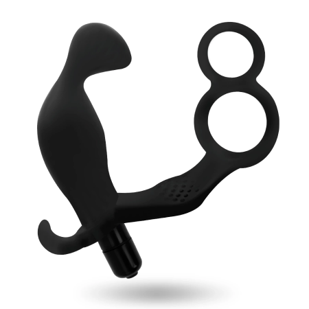 Addicted Toys Black Intimate Plug with Dual Support Rings, 11.4 cm