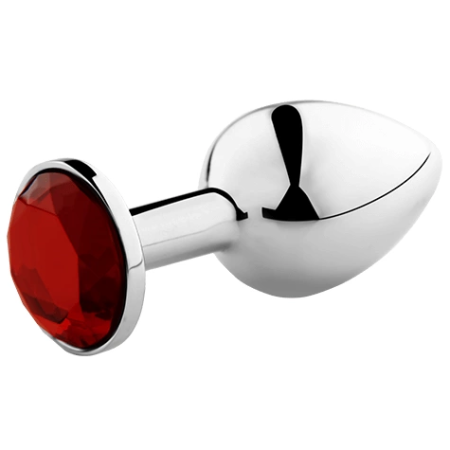 Secret Play Metal Plug Red M - Aluminum, Decorative Gem, 8.5 cm