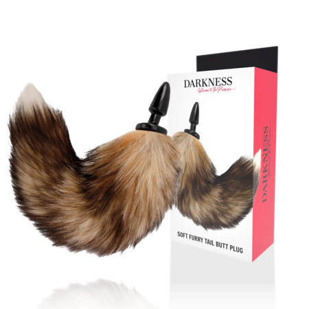 Darkness Silicone Intimate System with Natural Faux Tail 10 cm Black