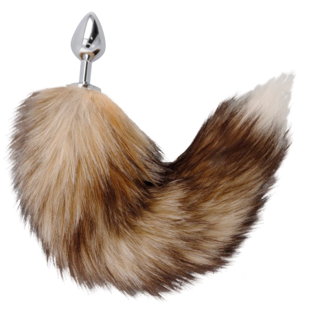 Darkness Silver Plug with Faux Fur Tail 8 cm - Stylish Intimate Accessory
